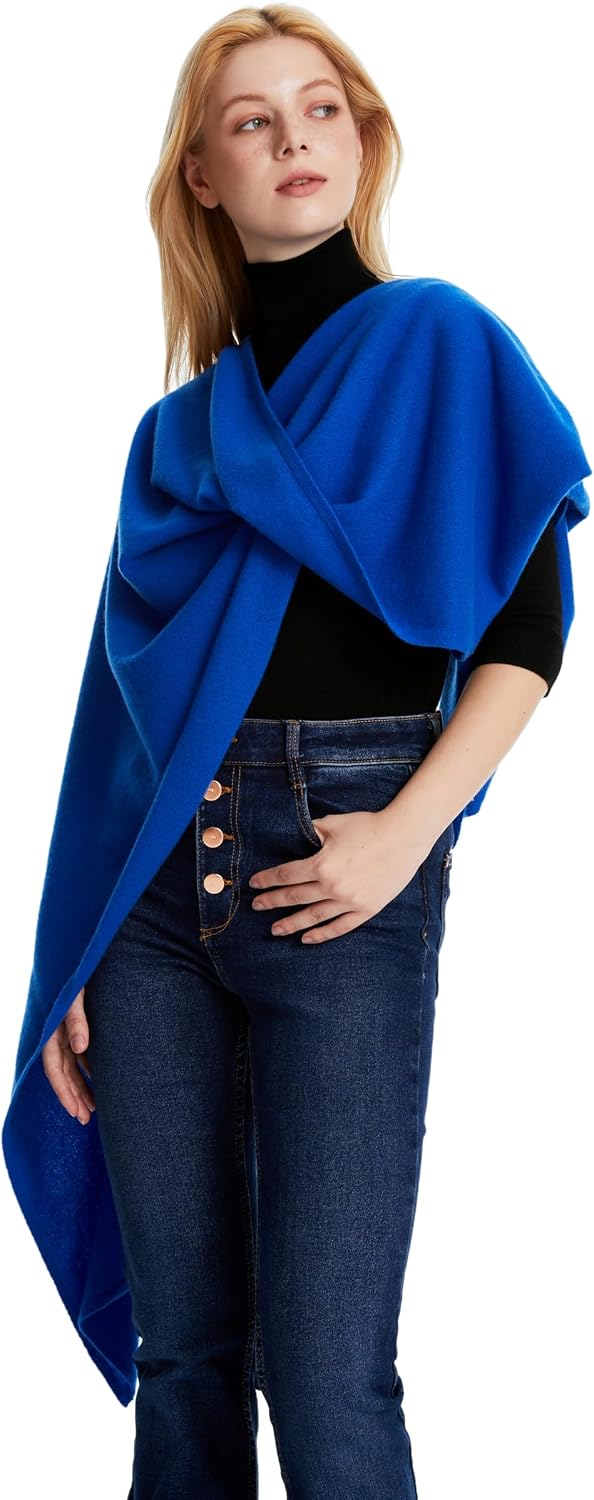 Oversized cashmere pashmina wrap in warm neutral tones with featherlight drape — view 2