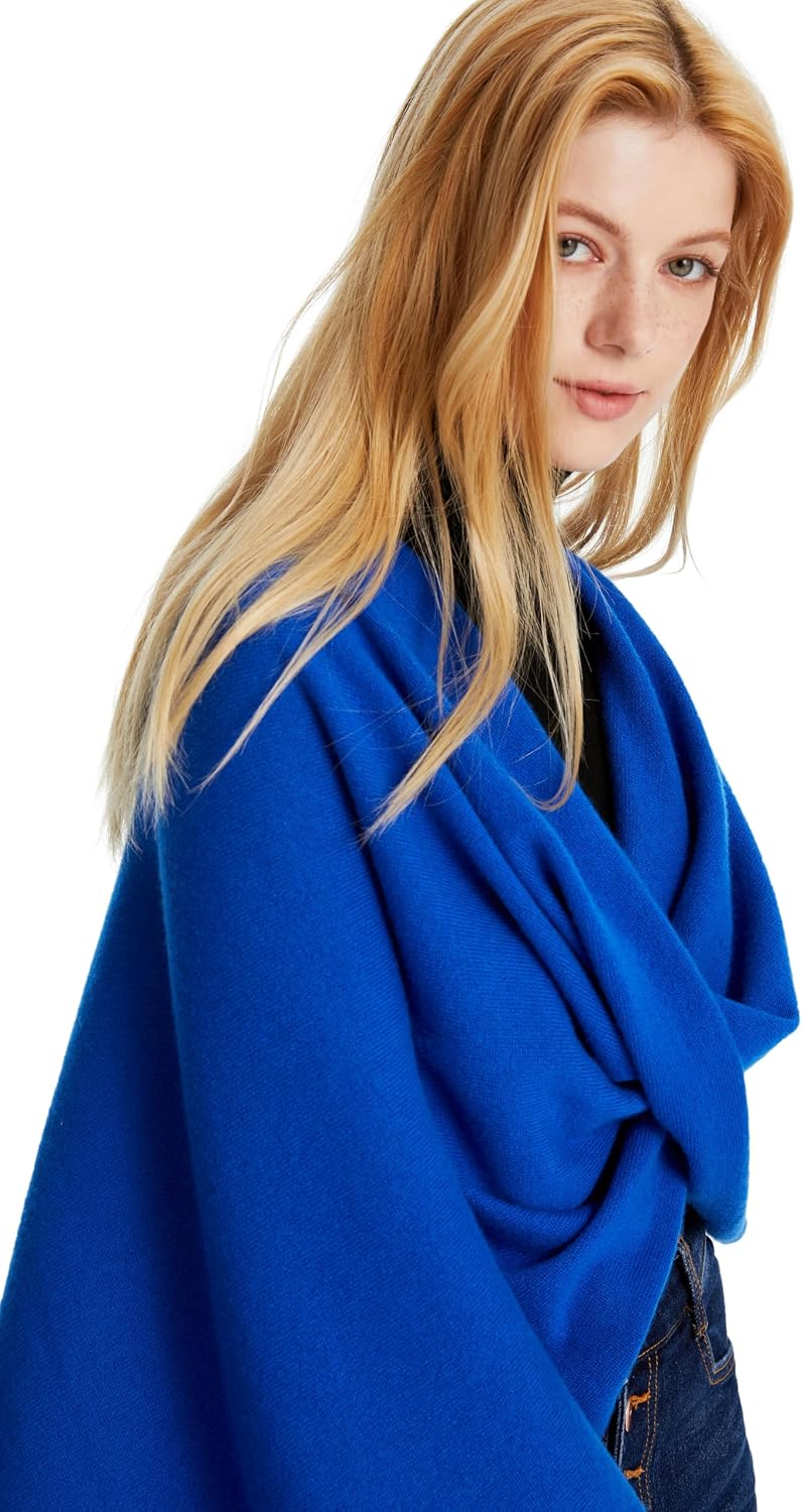 Oversized cashmere pashmina wrap in warm neutral tones with featherlight drape — view 4