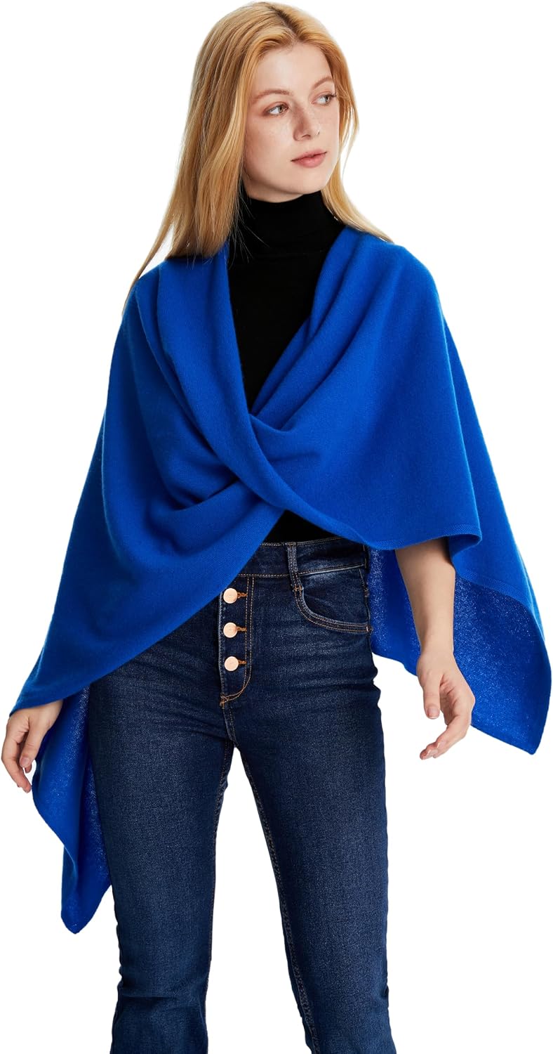 Oversized cashmere pashmina wrap in warm neutral tones with featherlight drape — view 2