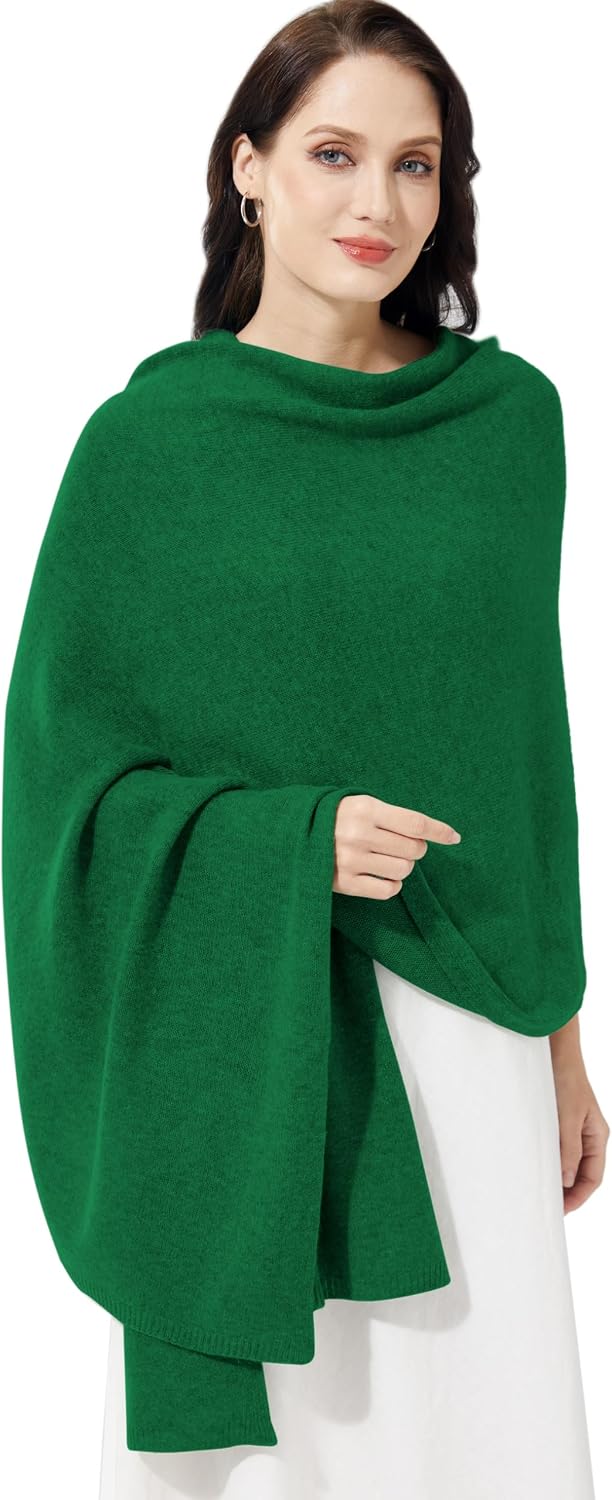 Cashmere wrap shawl in warm neutral tones — extra large knit design — view 5