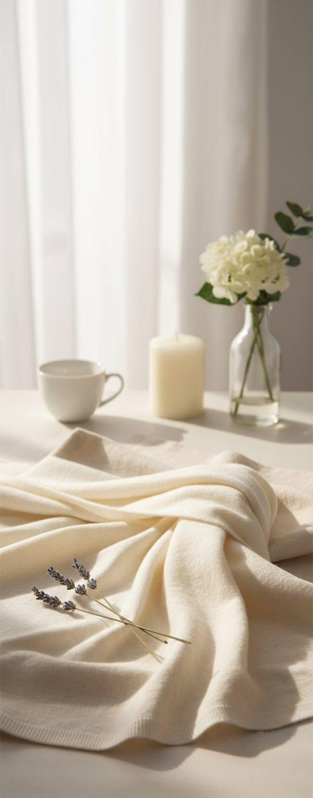 Cashmere wrap shawl in warm neutral tones — extra large knit design — view 7