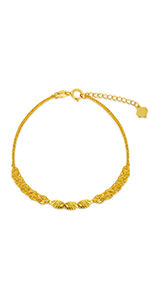 18k yellow gold bracelet with diamond-cut Italian link chain, 3mm width — view 3