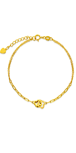 18k yellow gold bracelet with diamond-cut Italian link chain, 3mm width — view 4