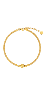 18k yellow gold bracelet with diamond-cut Italian link chain, 3mm width — view 2