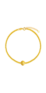 18k yellow gold bracelet with diamond-cut Italian link chain, 3mm width — view 3