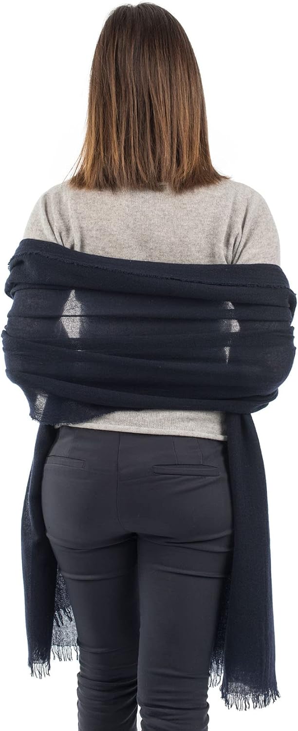 Cashmere pashmina wrap in warm neutral — lightweight wedding shawl — view 3
