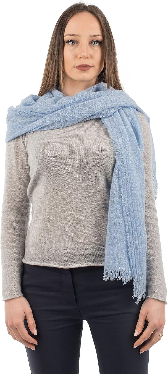 Cashmere pashmina wrap in warm neutral — lightweight wedding shawl — view 5