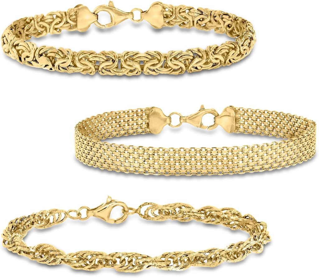 Sterling Silver Link Bracelets Set for Everyday Wear