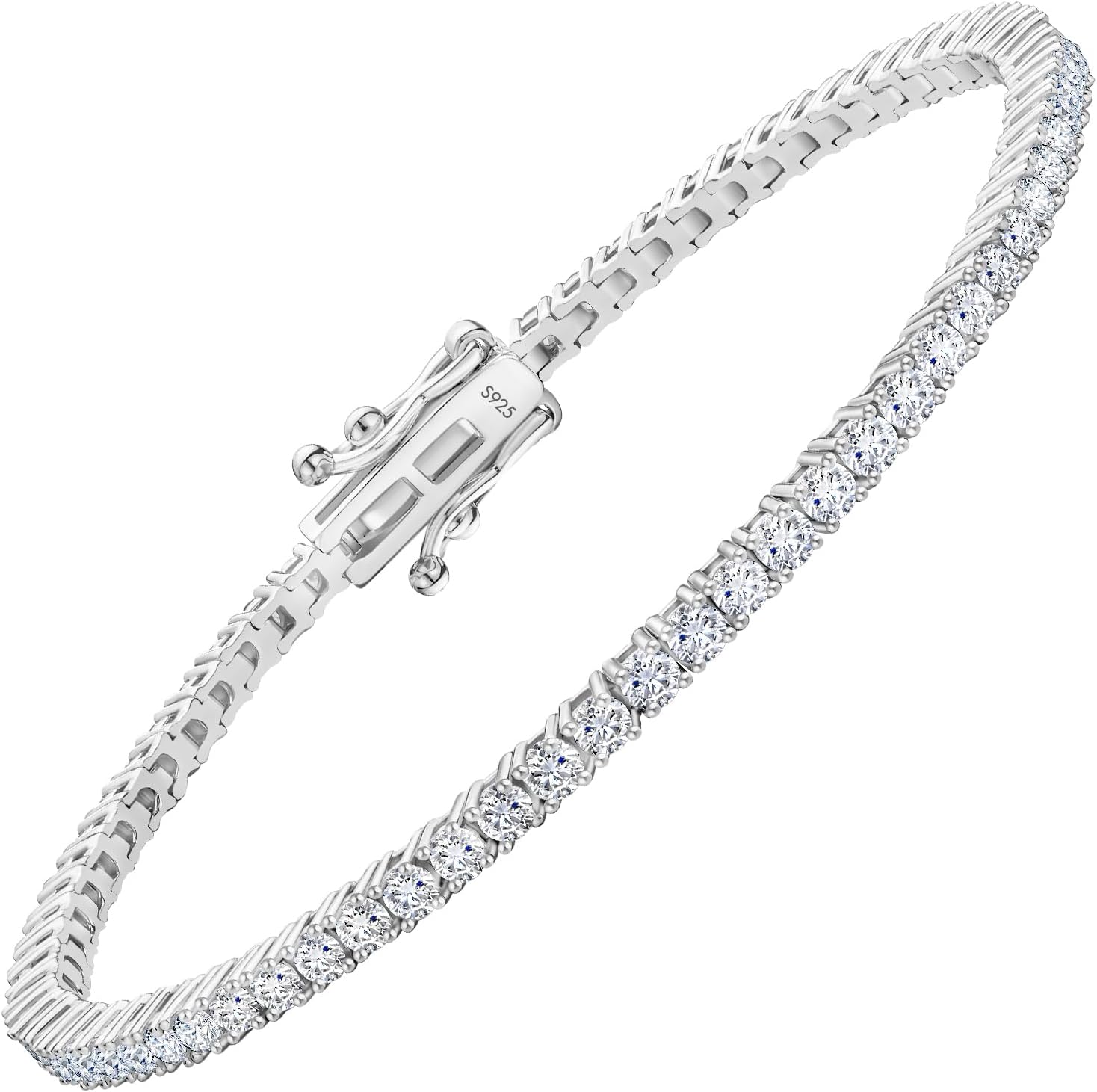 Lab-grown moissanite tennis bracelet in gold tone, sterling silver with luxury sparkle — view 1