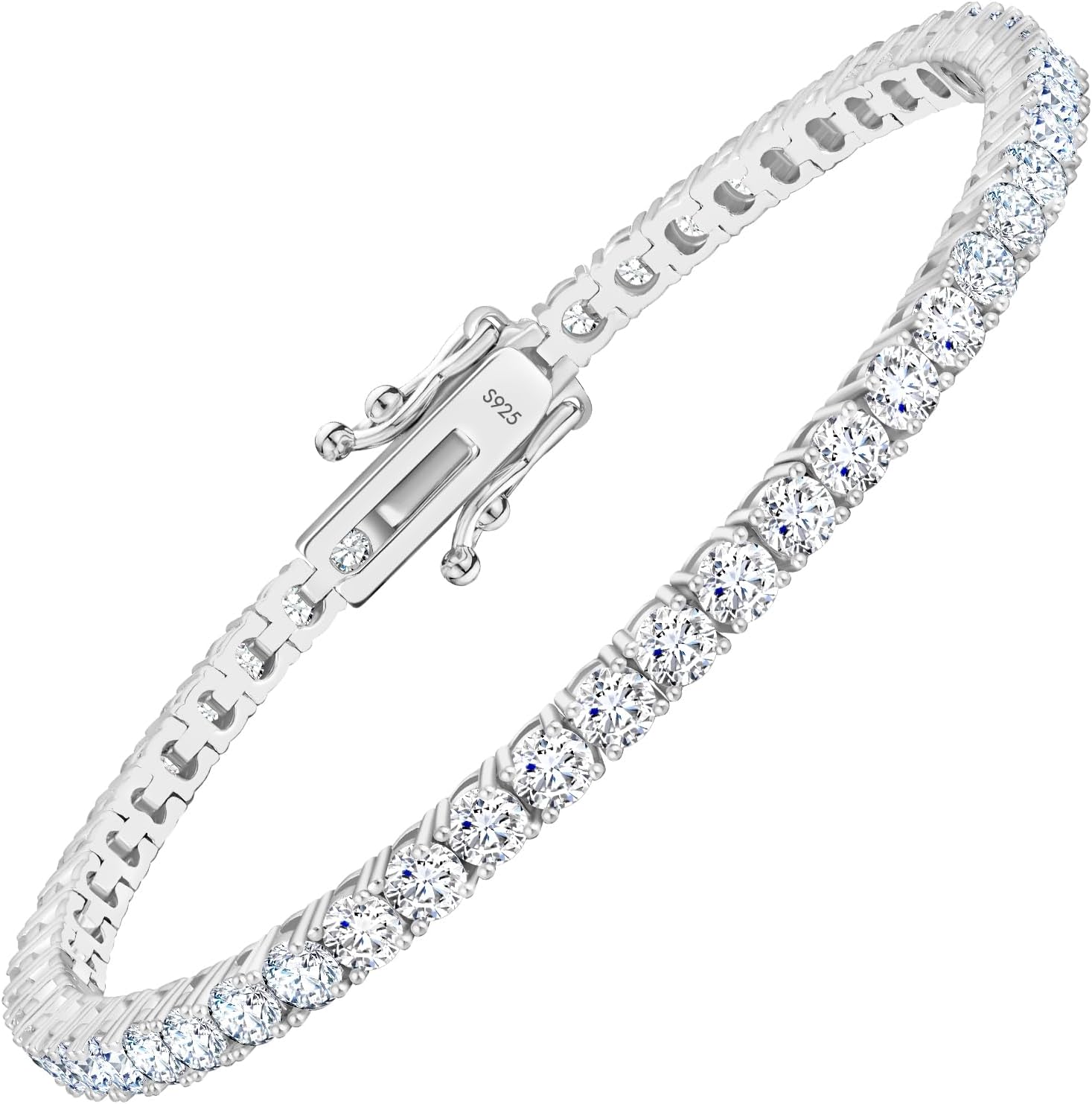 Lab-grown moissanite tennis bracelet in gold tone, sterling silver with luxury sparkle — view 2