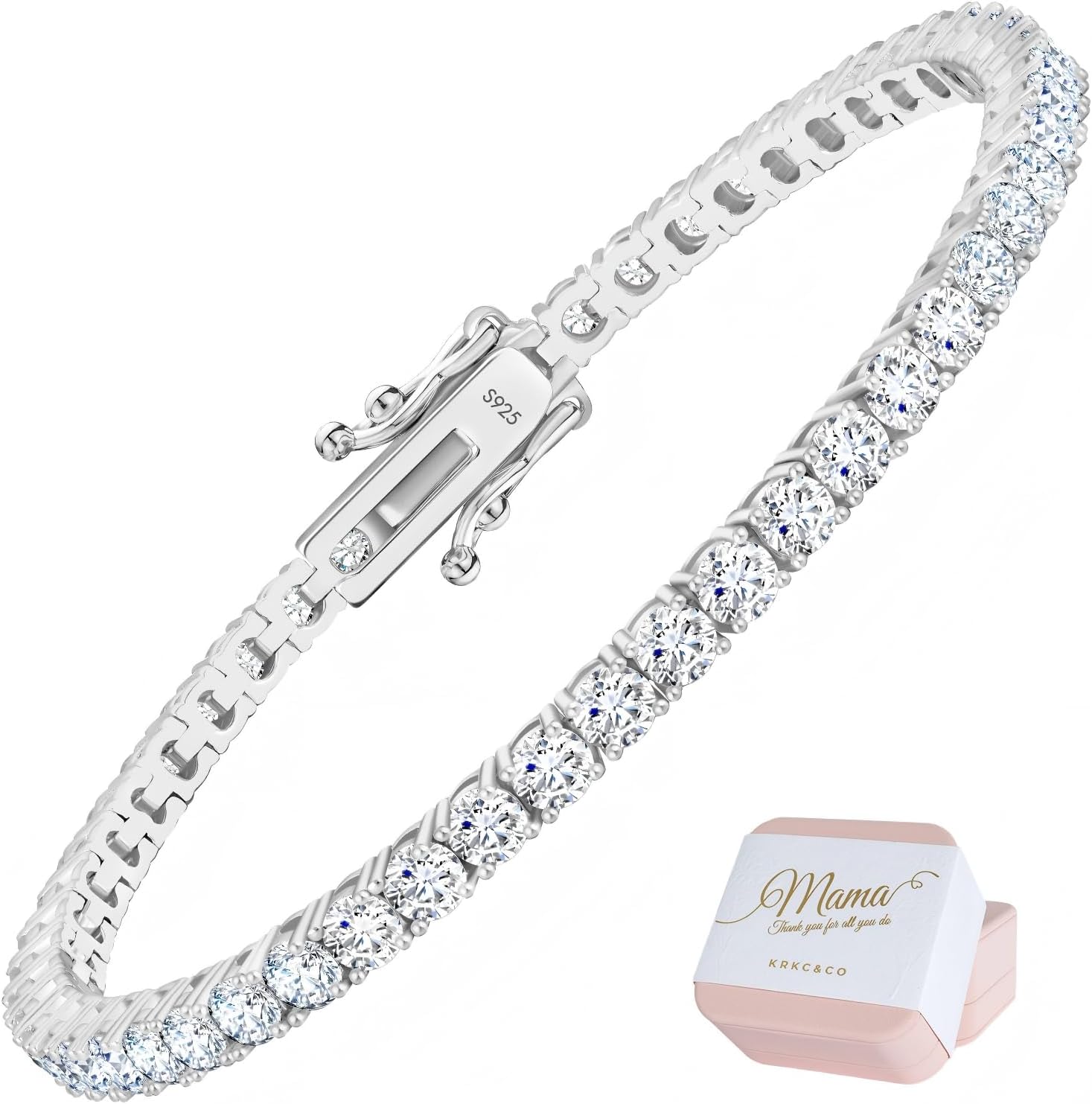 Lab-grown moissanite tennis bracelet in gold tone, sterling silver with luxury sparkle — view 3