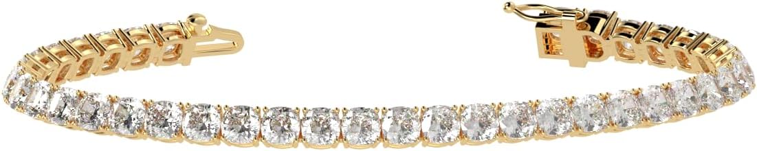 Lab grown diamond tennis bracelet in white gold with 4-prong settings — view 4