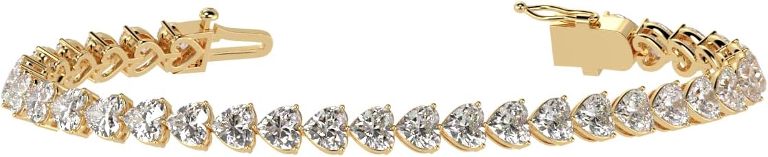 Lab grown diamond tennis bracelet in white gold with 4-prong settings — view 5