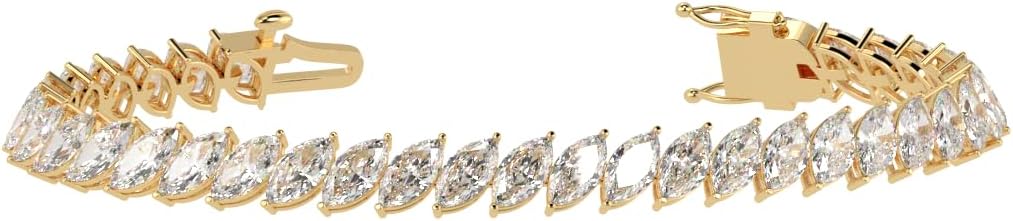 Lab grown diamond tennis bracelet in white gold with 4-prong settings — back