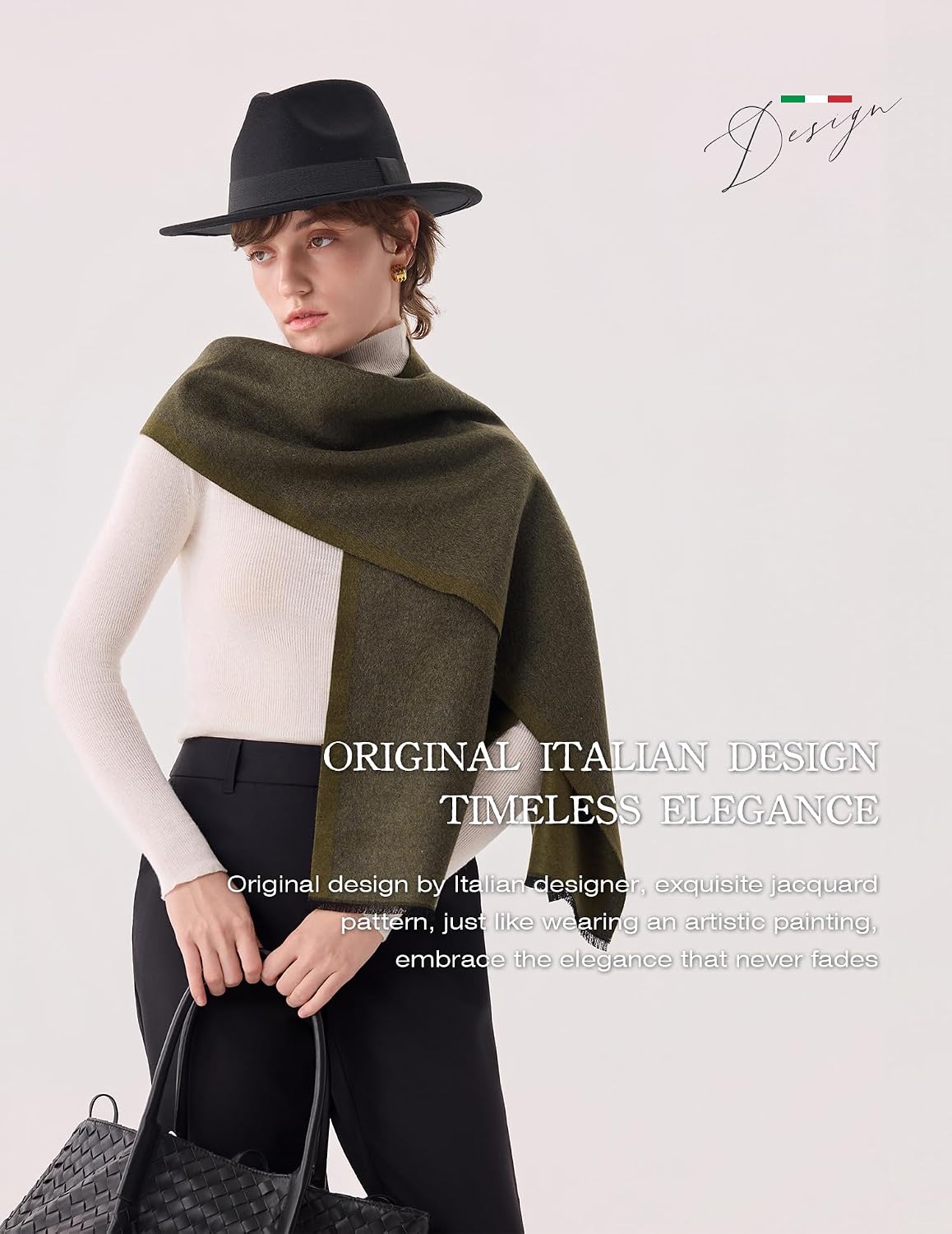 Long mulberry silk scarf in warm neutrals — lightweight winter accessory — view 2