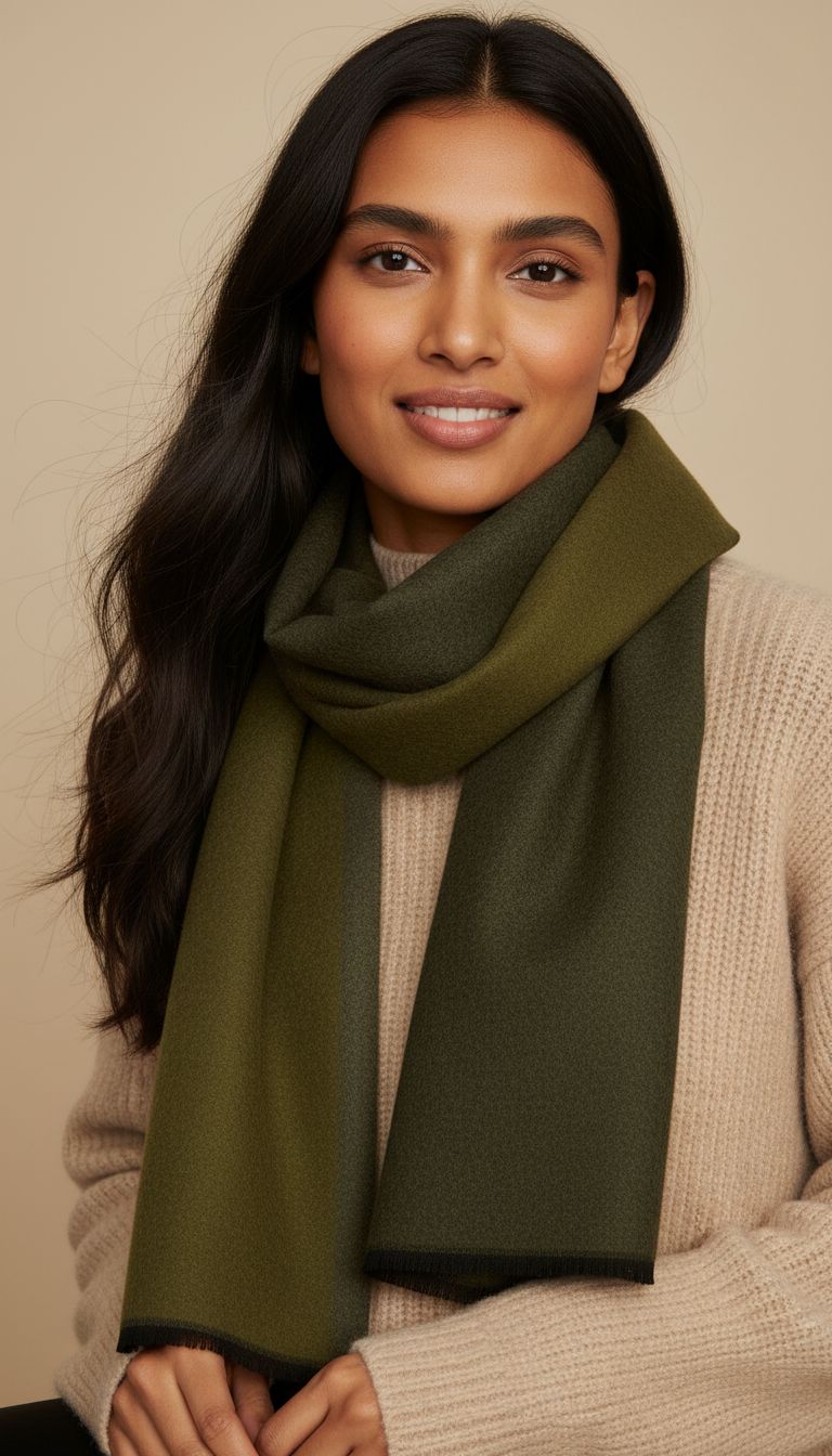 Long mulberry silk scarf in warm neutrals — lightweight winter accessory — view 6