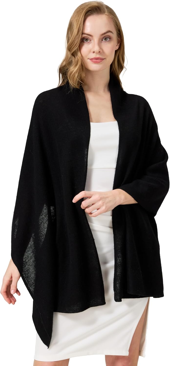 cashmere pashmina wrap in neutral tone — lightweight travel shawl — view 2