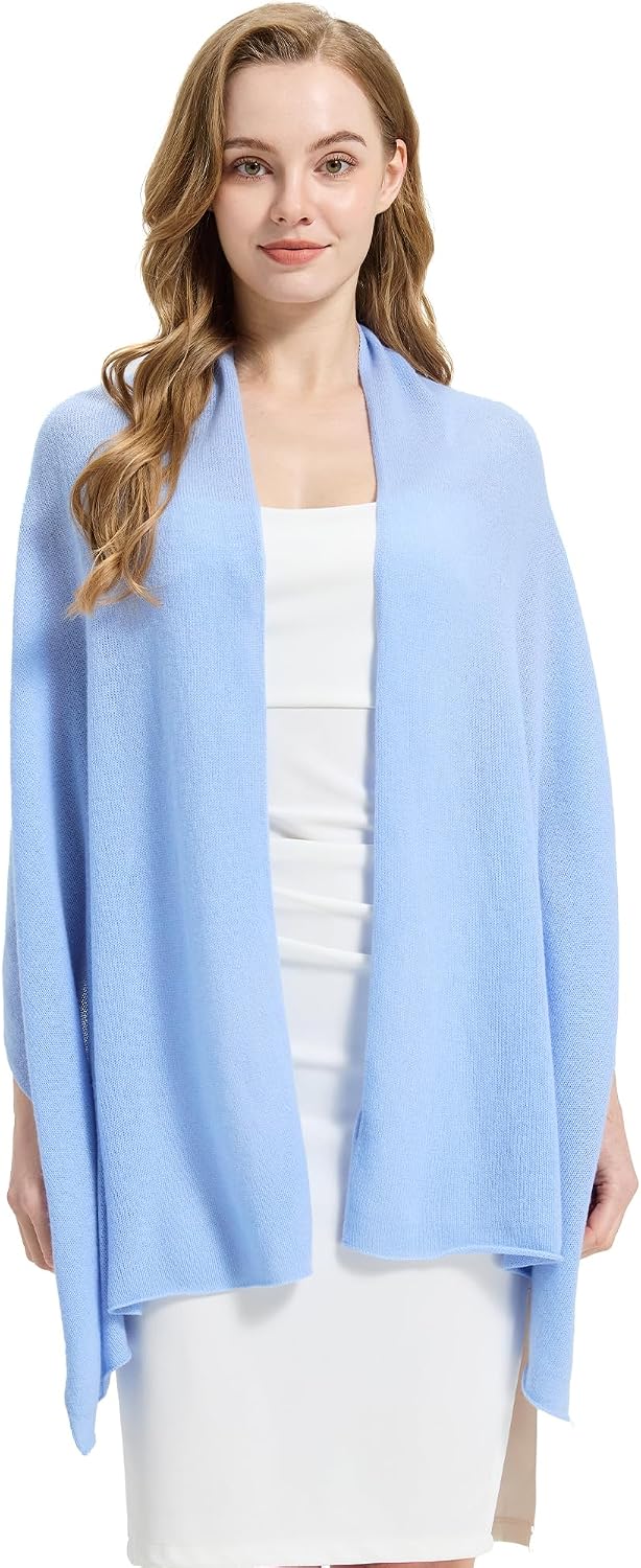 cashmere pashmina wrap in neutral tone — lightweight travel shawl — front