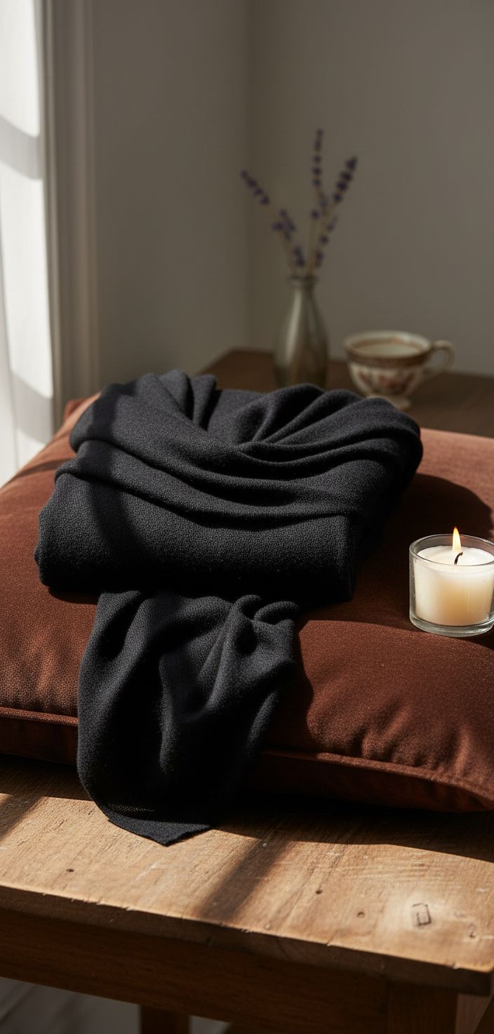cashmere pashmina wrap in neutral tone — lightweight travel shawl — view 3