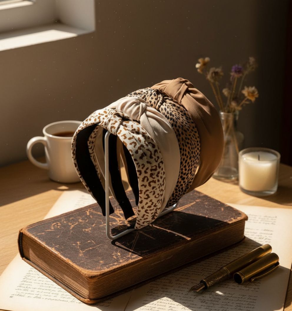 fabric knotted headband with non-slip grip for fall outfits — view 2