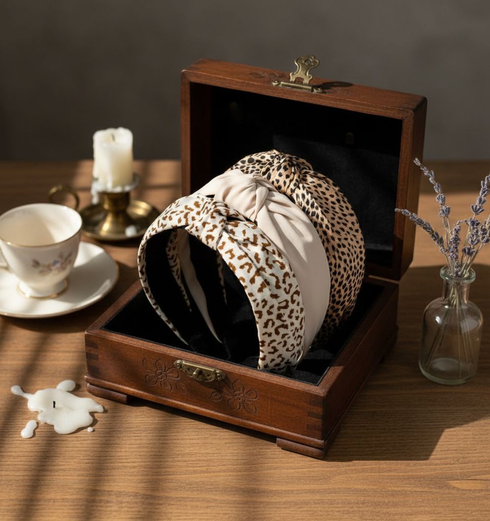 fabric knotted headband with non-slip grip for fall outfits — view 4