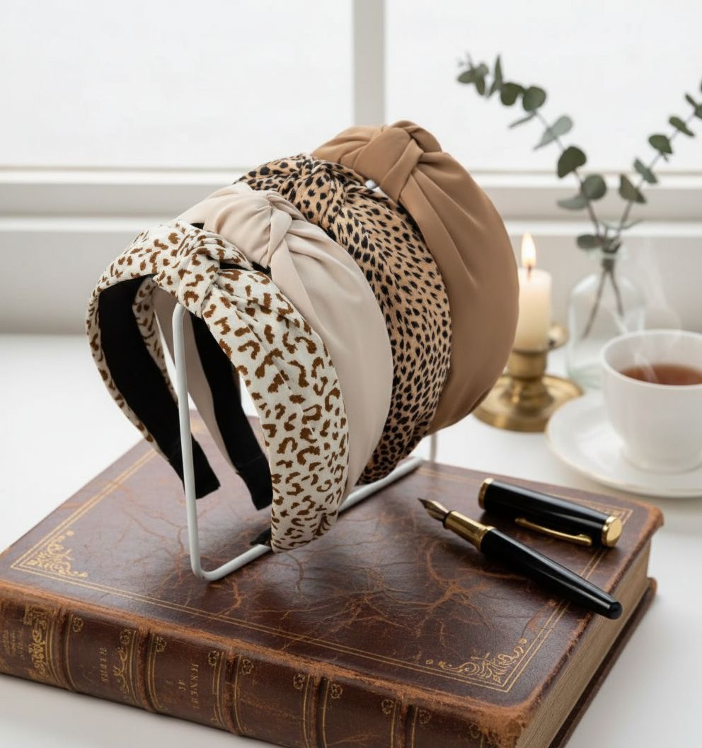 fabric knotted headband with non-slip grip for fall outfits — view 7