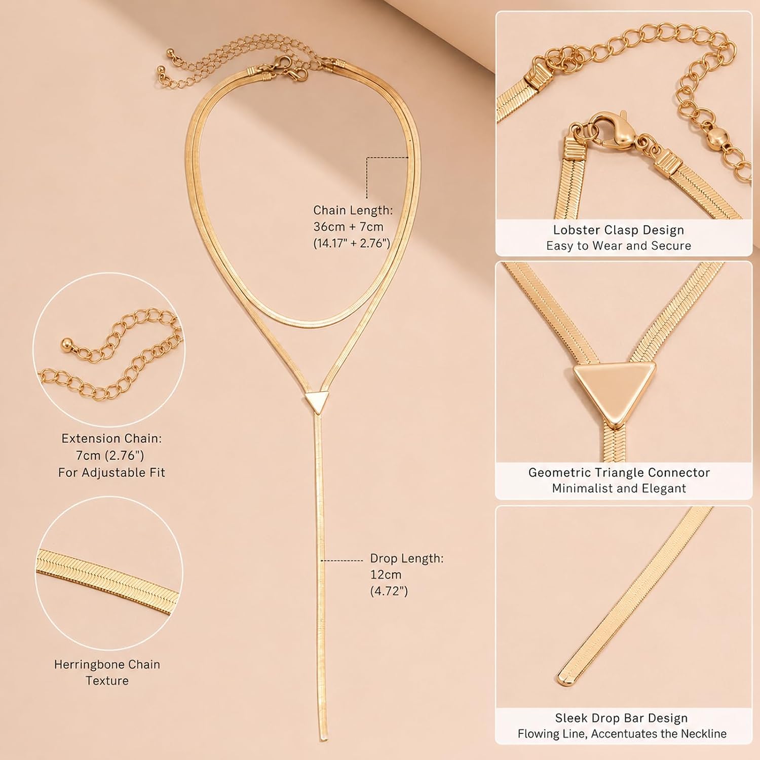 Chunky gold choker necklace with snake chain design, trendy statement piece — view 2