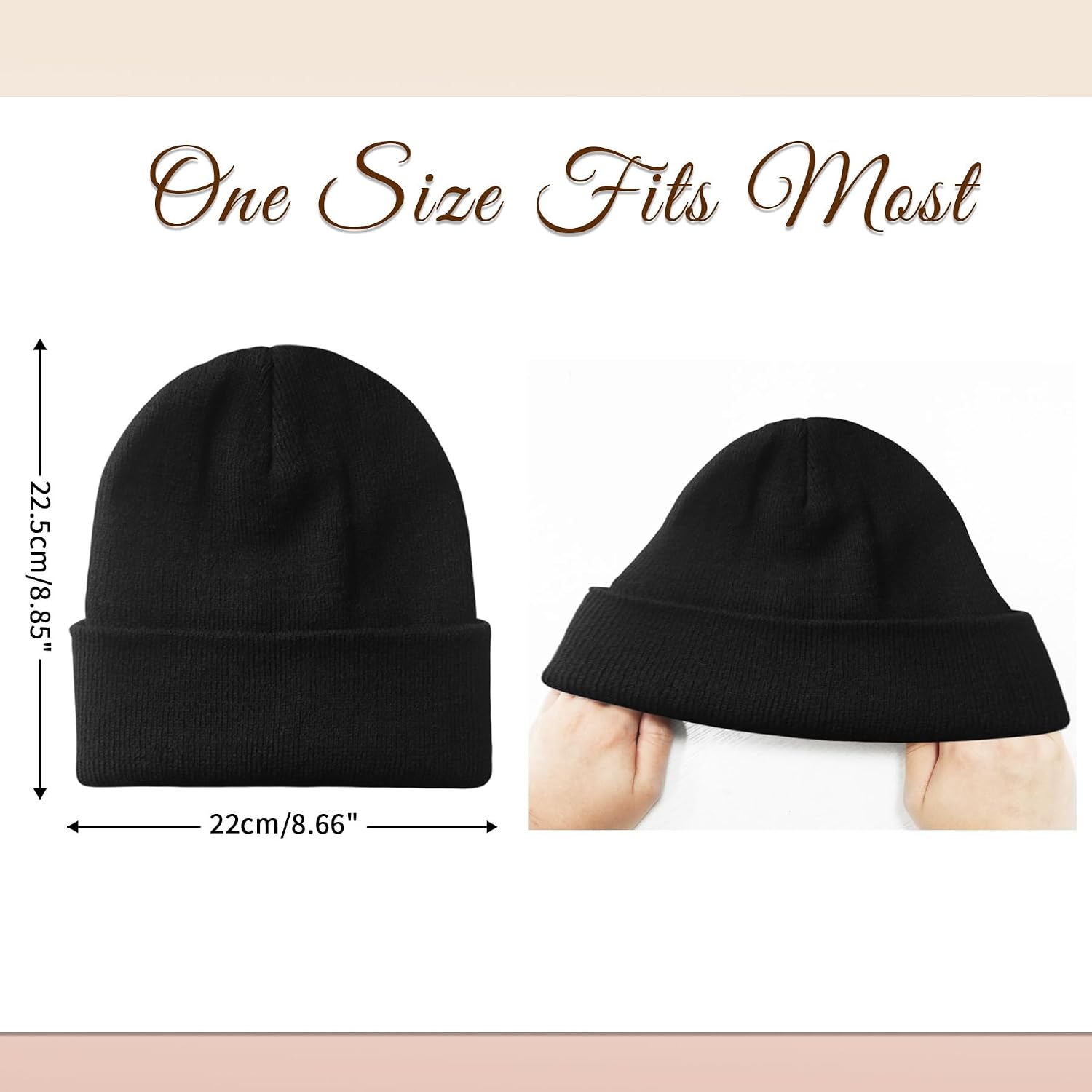 satin lined wool beanie for women in multi color, winter warm hat — view 3