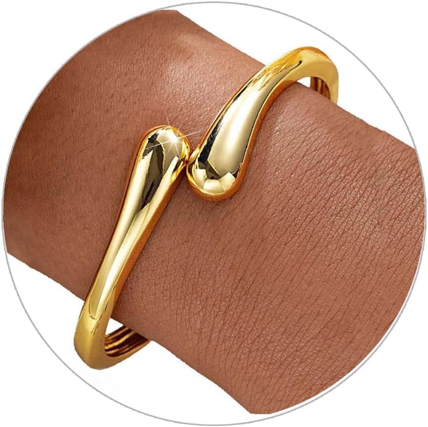 dainty gold-plated bangle bracelet — lightweight everyday wear — view 2