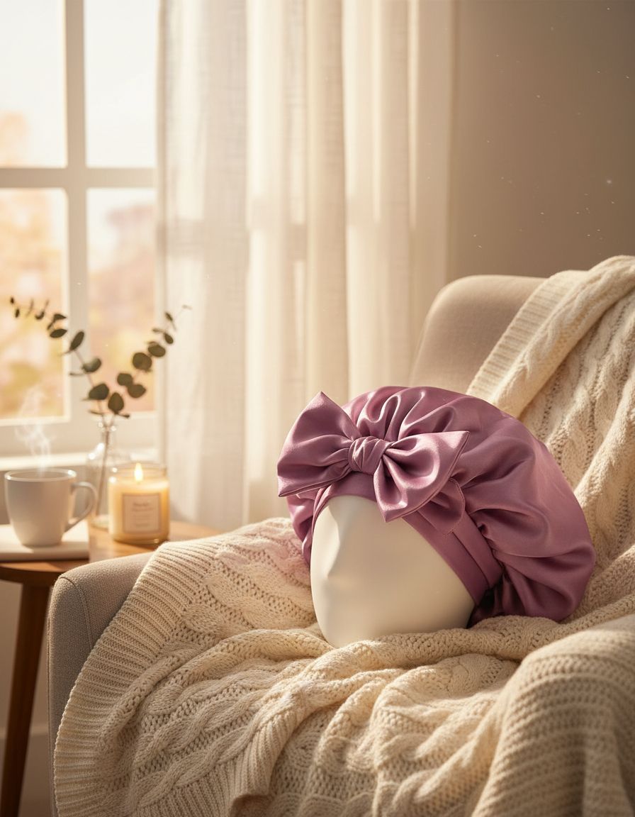 silk satin sleep bonnet in multi color with tie band for curly hair protection — view 7