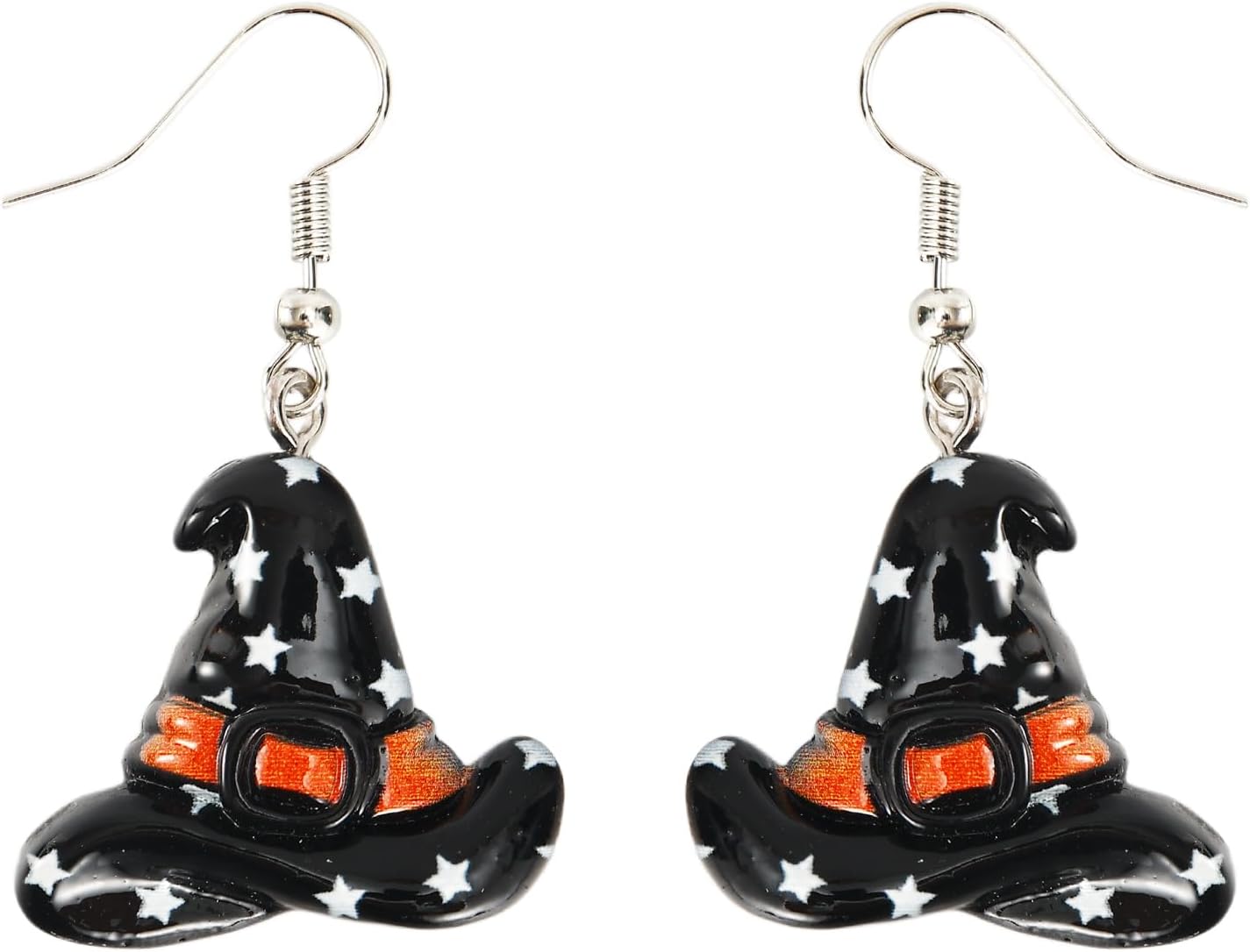 Skull skeleton dangle earrings in multi-color — bold Halloween party style — view 3